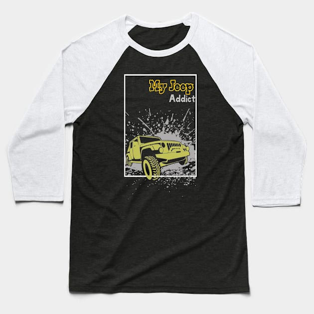 Jeep Adventure Addict Baseball T-Shirt by amalia23